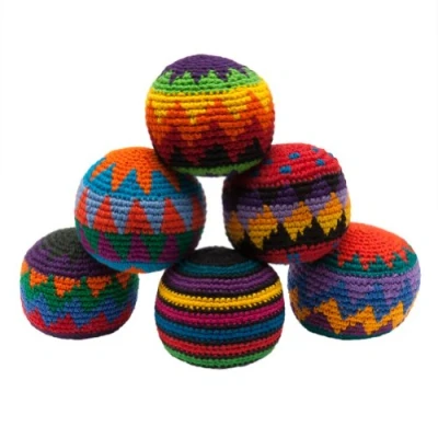 Image of Hacky Sack Knitted Kick Balls Assorted Colors 6 Pack by Old Glory