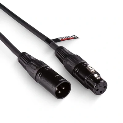 Image of rhinocables XLR to Cable, Extension Lead for Mic, Balanced Male Female 3 Pin Audio Microphone Cable Studio, Amplifier, Mixer, Desk Speaker, PA System, and Live Music Recording (0.30m)