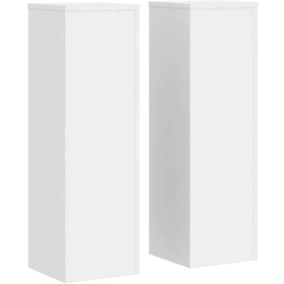 Image of vidaXL Plant Stand 2pcs White 25x25x80 cm Engineered Wood