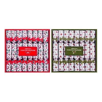 Image of YöL Pack of 16 Mini Saucer Christmas Crackers Afternoon Tea Breakfast Xmas Table Deco