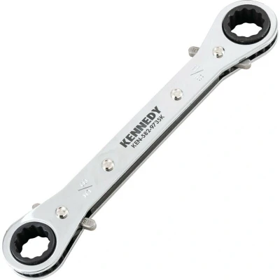 Image of Kennedy Imperial Double End Ring Ratchet Spanner, Chrome Vanadium Steel, Reversible, 5/8in. x 11/16in