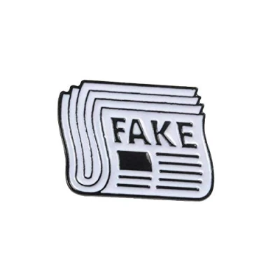 Image of Patch Nation Fake News Metal Cosplay Pin Badge Brooch