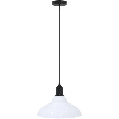 Image of vidaXL Pendant Lamp Height Adjustable E27 Gloss White Ø 31 cm Metal