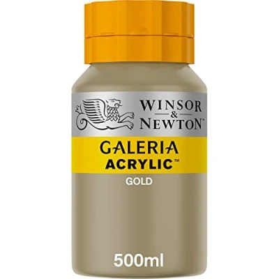 Image of Winsor &amp; Newton Series 2 500ml Bottle Galeria Acrylic Colour with Nozzle Cap Gold