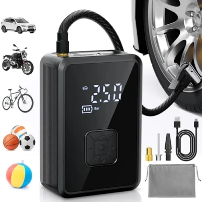 Image of Oasser Tyre Inflator Cordless Air Compressor Car Pump 150PSI LED Light Mini Inflatorfor Car, Bike, Motorbike, Ball