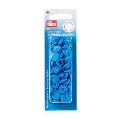 Image of Prym 393108 Sew Popper Color Snaps Round 12.4 mm Steel Blue Plastic