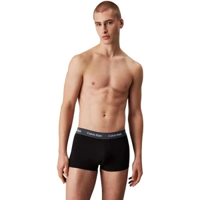 Image of Calvin Klein, Men&#039;s, Low Rise Trunk 5Pk 000NB2734A, Black (B Tur, R Gr, Gr H, D Mv, Sd Wbs), M