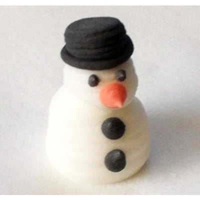Image of 12 Edible Sugar Cake Decorations: Mini Snowmen