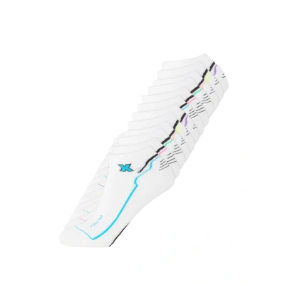 Image of FM London (12 Pack) Womens Trainer Socks Breathable White Sports Designed to Keep You Cool Ladies with Stripe for Casual &amp; Athletic Wear Soft, Cotton Rich Running Women