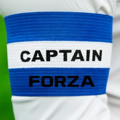 Image of FORZA Captains Armbands Adult &amp; Junior Elastic Sport Arm Band for Football, Rugby More [7 Colour Options] (Blue, Senior)