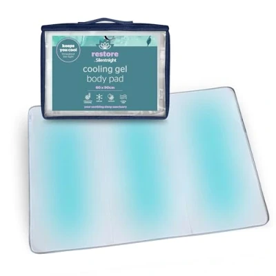 Image of Silentnight Restore Cooling Gel Mattress Pad Helps Absorb Body Heat Prevent Overheating Improve Sleep Quality for Night Sweats Hot Flushes Menopause Cool Mat Bed Sofa Car Travelling, 60x90cm