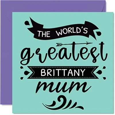 Image of Birthday Cards for Her from the Dog World&#039;s Greatest Brittany Mum Happy Card Pet, Gifts, 145mm x Mothers Day Greeting Mummy Mom Mama