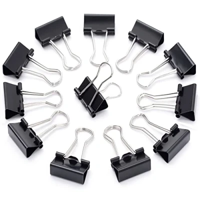 Image of 95 Pcs Bulldog Clips, 19mm Small Binder Black Metal Foldback Paper Clamps Binder, Clips Clamp for Office, Home, School