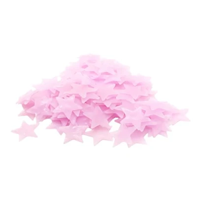 Image of 200Pcs Luminous Stars Wall Stickers, Pinkish Home Ceiling Glow in The Dark Stickers for Celling Childrens Rooms, Baby, Children Bedroom