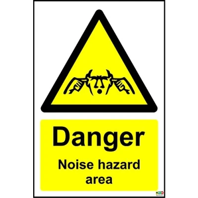 Image of Danger Noise Hazard Area Safety Sign 1.2mm Rigid Plastic 400mm x 300mm
