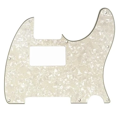 Image of Musiclily 8 Hole Humbucker Tele Pickguard HH Scratch Plate for Fender USA/Mexican Standard Telecaster Modern Style Electric Guitar,4Ply Parchment Pearl