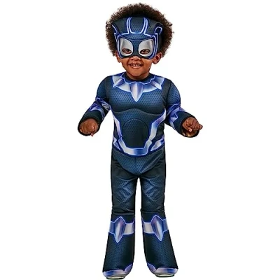 Image of Rubies Offical Marvel: Spidey and His Amazing Friends Black Panther Deluxe Costume Toddler 2 3 Years Halloween