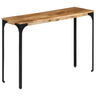 Image of vidaXL Console Table/Sofa Table Solid Mango Wood/Iron Rectangular, 110x35x76 cm Brown Hallway/Entryway/Office Decor