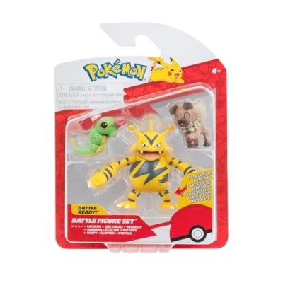 Image of Pokémon PKW3892 Battle Figure Set, Raupy, Wuffels, Elektek, Official Figures Set