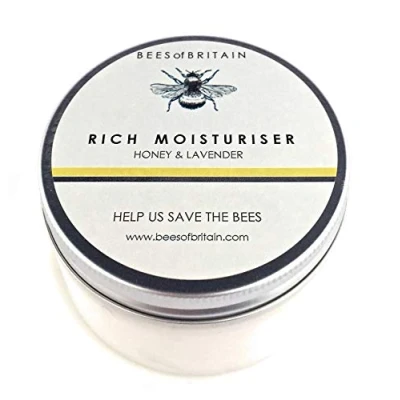 Image of Bees of BRITAIN Face Cream 99% Natural. Honey, Lavender. Soothe, Nourish, Hydrate Dry Skin. pH 5.5 for Sensitive We Donate 5% our Profit to Save + Pollinators. 100g