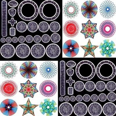 Image of SevenMye 48 Piece Spirograph Plastic Drawing Set