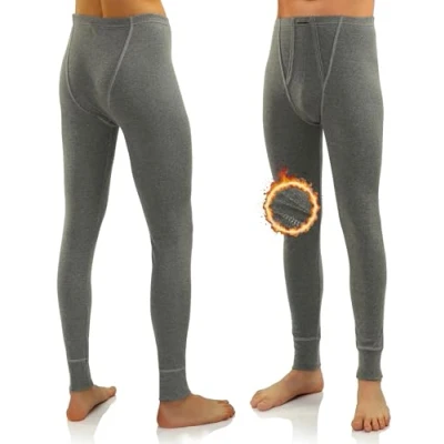 Image of Sesto Senso Mens Thermal Long Johns Cotton 100% Warm Lightweight Underwear Functional Leggings Base Layer Bottom M Graphite Melange