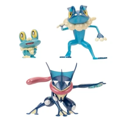 Image of Pokémon Select Evolution Pack Features 2 Inch Froakie, 3 Frogadier and 4.5 Greninja Battle Figures