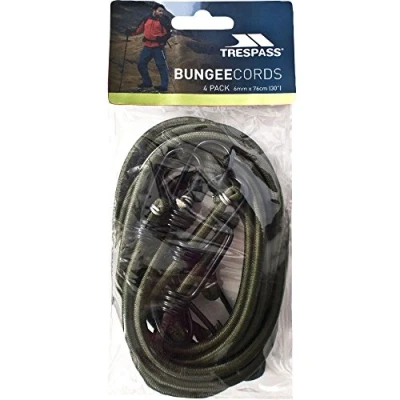 Image of Trespass Bungee Cord, Olive, 4x Multi Functional 6mm x 76cm, Green