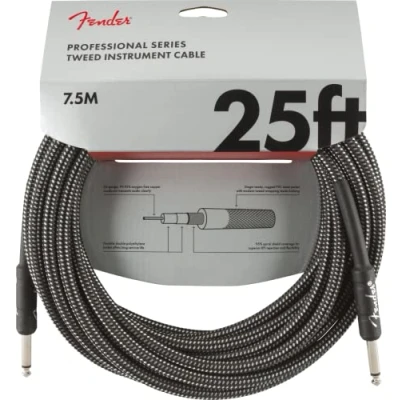 Image of Fender Professional Series Instrument Cable 25 ft STR/STR Gray Tweed