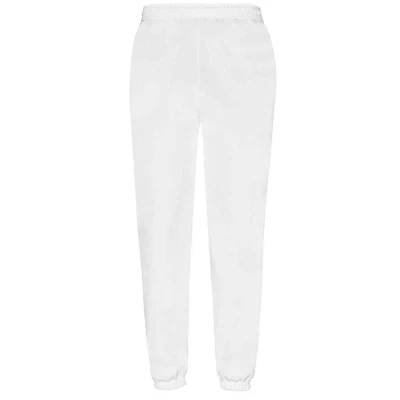 Image of Fruit of the Loom Mens Classic Elasticated Hem Jogging Bottoms (White) Size X Large