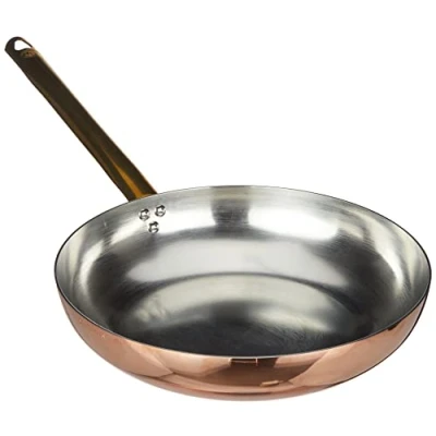 Image of Pentole Agnelli ALCU111B32 Smooth Copper Tin Plated Hand Jumping Pan with Tubular Handle, 32 cm