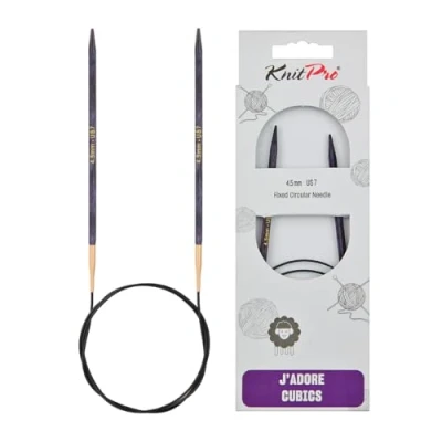 Image of KnitPro J&#039;Adore Cubics Knit Pins Circular Fixed Knitting Needles 80cm x 4.50mm