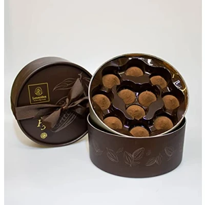 Image of Leonidas Belgian Chocolates, Truffle Round Box, 22 Truffles Luxury Assorted Gift Box
