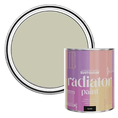 Image of Rust Oleum Beige Heat Resistant Radiator Paint in Gloss Finish Half Light 750ml