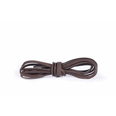 Image of Kaps leather laces, 100% genuine quality shoe boot made in Europe (140 cm 55 inch 8 to 10 eylet pairs / 76 brown)
