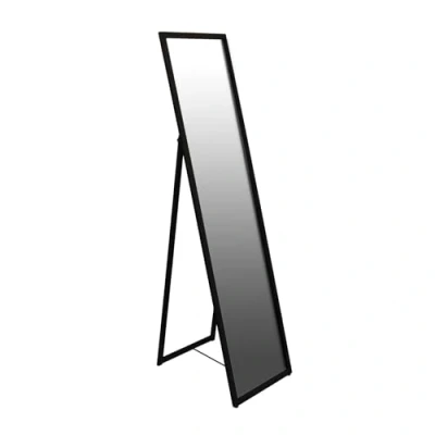 Image of Black 137cm x 35.5cm Square Full Length Mirror By Harbour Housewares