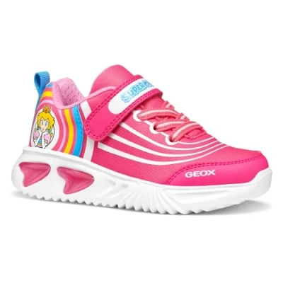 Image of Geox Light UP Nintendo Assister GIRL Trainers for kids, Size: 1, Fuchsia Textile/synthetics