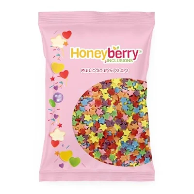 Image of Rainbow Stars Sprinkles 55g Sachet Natural Edible Multicoloured Star Shaped Decorating Perfect for Baking, Cupcake and Cake Decorations, Ice Cream, Desserts Icing Decoration Toppers