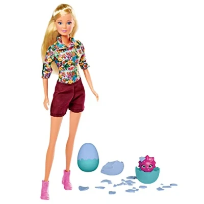 Image of Simba Steffi Love Dino Surprise 105733606 Dressing Doll on Expedition with Two Dinosaur Eggs to Break Up, 29 cm Toy Doll, from 3 Years
