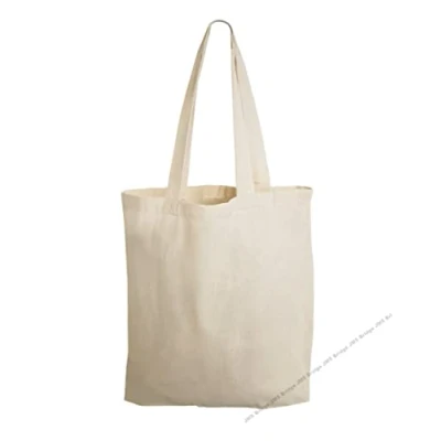 Image of JMS Bridge Tote Bag Natural Cotton 10 pack 15 X 16 inch reusable grocery canvas tote, eco friendly super strong washable great choice for printing, promotion branding, gift