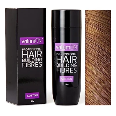 Image of Volumon Professional HAIR Building Fibres Loss Concealer COTTON 28g Get Upto 30 Uses CHOOSE FROM 8 SHADES COLOURS (Light Brown)