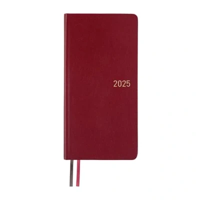 Image of Hobonichi Techo 2025 Weeks [English/Tall and Slim Size/January Start/Planner] Leather: Pomegranate