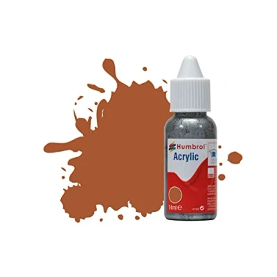 Image of Humbrol Model Paint DB0062 No 62 Leather Matt (14ml), Acrylic Paints for Models, Plastic, Metal, Wood, Glass, Ceramics and More, Touch Up Hobby Bottle Craft Kits