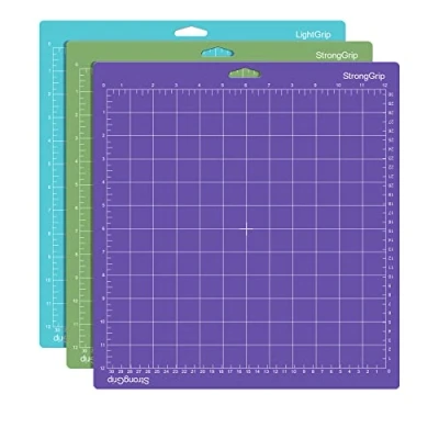 Image of 3Pcs Cutting Mat for Cricut, 12X12 Standardgrip, Lightgrip, Stronggrip Mat, Non Slip&amp;Durable Replacement Compatible with Cricut Maker/Explore Air 2/Air/One