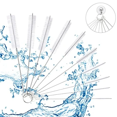 Image of Vicloon Bottle Cleaning Brushes, 10 Pcs Tube Brush Nylon Pipe Cleaner Set for Glasses Straw