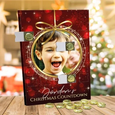 Image of Personalised Photo Chocolate Advent Calendar Christmas Bauble