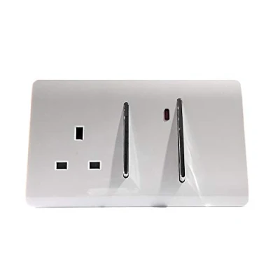 Image of Trendi Artistic Modern 45 A Cooker Switch Inc Plug Socket &amp; Neon Insert White
