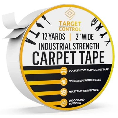 Image of Target Control 36ft / 2&quot; EXTRA WIDE Carpet Tape Double Sided Heavy Duty, Rug for Hardwood Floors &amp; Area Rugs, Binding Strong Adhesive Removable