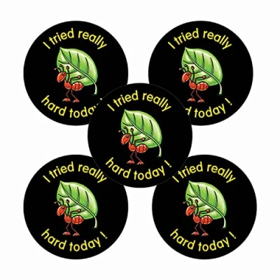 Image of 150 I Tried Really Hard Today Ant Animals Childrens Pupils School Praise Teachers Reward Stickers 25mm Primary Teaching Services
