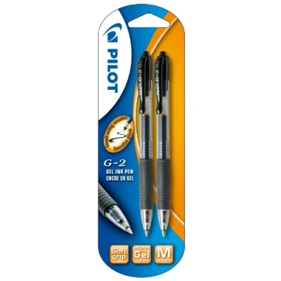 Image of Pilot G207 Retractable Gel Rollerball 0.7 mm Black, Pack of 2
